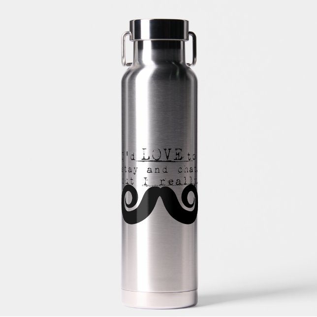Schwarzer Lustiger Humor Ich Schnurrbart Trinkflasche (Vorne)