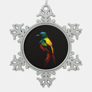 Schwarzer Luxe-Schneeflocken-Anhänger, Regenbogen- Schneeflocken Zinn-Ornament