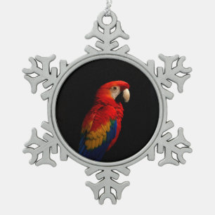 Schwarzer Luxe-Schneeflocken-Anhänger, Scharlachro Schneeflocken Zinn-Ornament