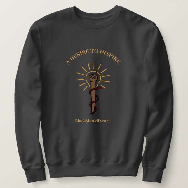 Schwarzer Mann, M.D. Unisex Grau Sweatshirt (Design vorne)
