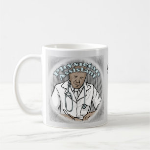 Schwarzer männlicher Physician Assistant Kaffeetasse