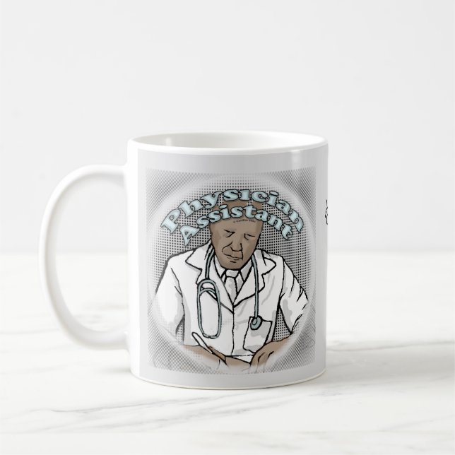 Schwarzer männlicher Physician Assistant Kaffeetasse (Links)