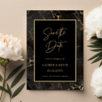 Schwarzer Marmor an der Goldgrenze Save the Date