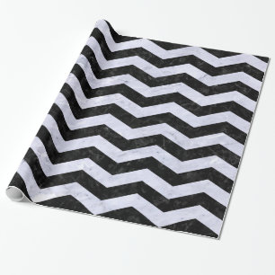 SCHWARZER MARMOR CHEVRON3 U. WEISSER MARMOR GESCHENKPAPIER