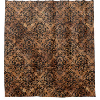 SCHWARZER MARMOR DAMASK1 U. BROWN STEIN-(R) DUSCHVORHANG