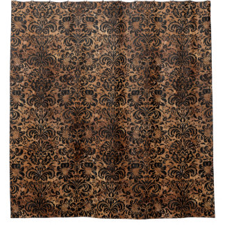 SCHWARZER MARMOR DAMASK2 U. BROWN STEIN-(R) DUSCHVORHANG
