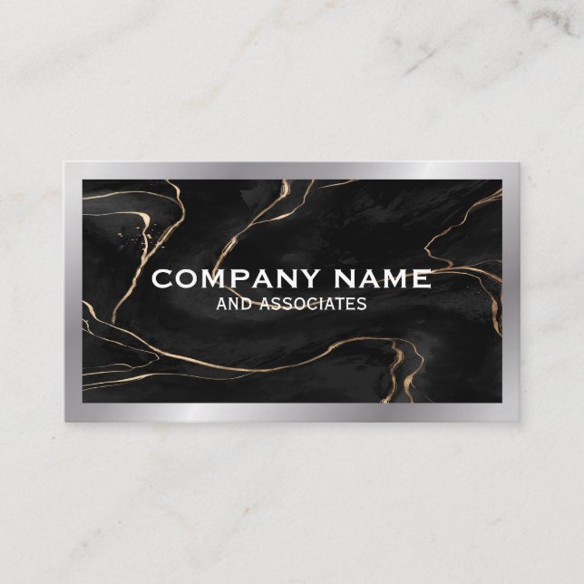 Schwarzer Marmor | Führungskraft Business Card Visitenkarte (Vorderseite)