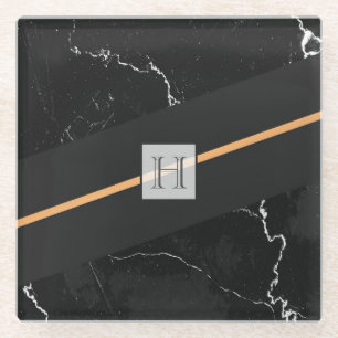 Schwarzer Marmor Glasuntersetzer