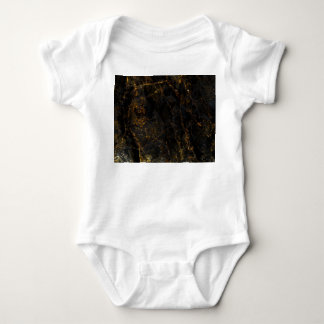 Schwarzer Marmor, goldene Adern, Textur. Baby Strampler