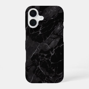 Schwarzer Marmor iPhone 16 Hülle