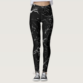 Schwarzer Marmor Leggings