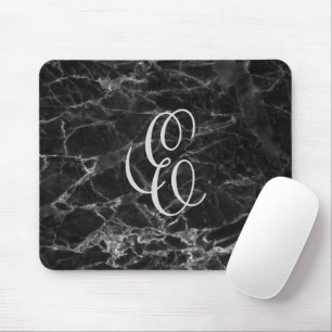 Schwarzer Marmor mit benutzerdefinierter Initial M Mousepad
