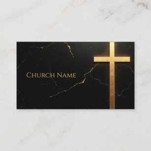 Schwarzer Marmor mit Golden Cross Visitenkarte