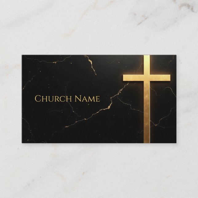 Schwarzer Marmor mit Golden Cross Visitenkarte (Vorderseite)