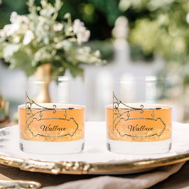 Schwarzer Marmor mit Signierung für Monogramm Whiskyglas