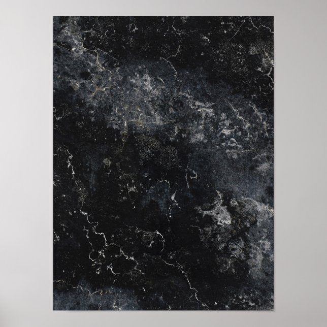 Schwarzer Marmor Poster (Vorne)
