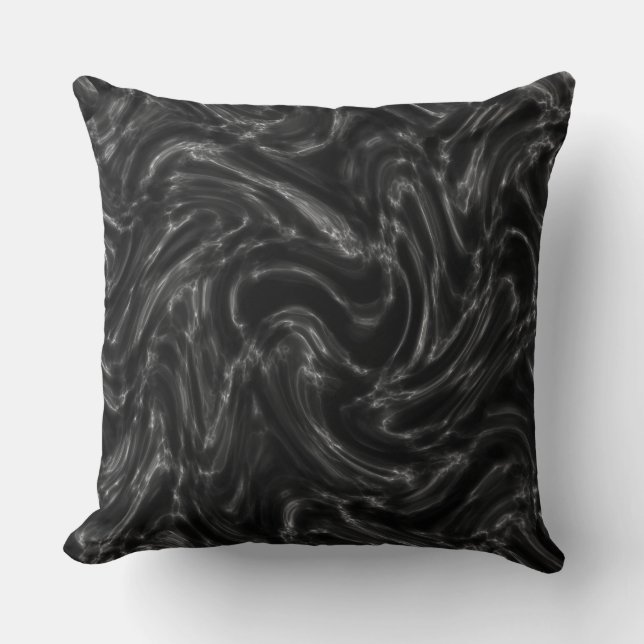 Schwarzer Marmor Reversible Pillow Kissen (Vorderseite)
