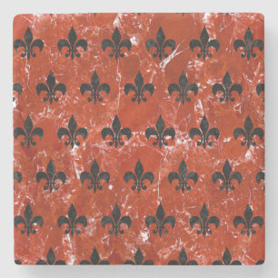 SCHWARZER MARMOR ROYAL1 U. ROTER MARMOR STEINUNTERSETZER