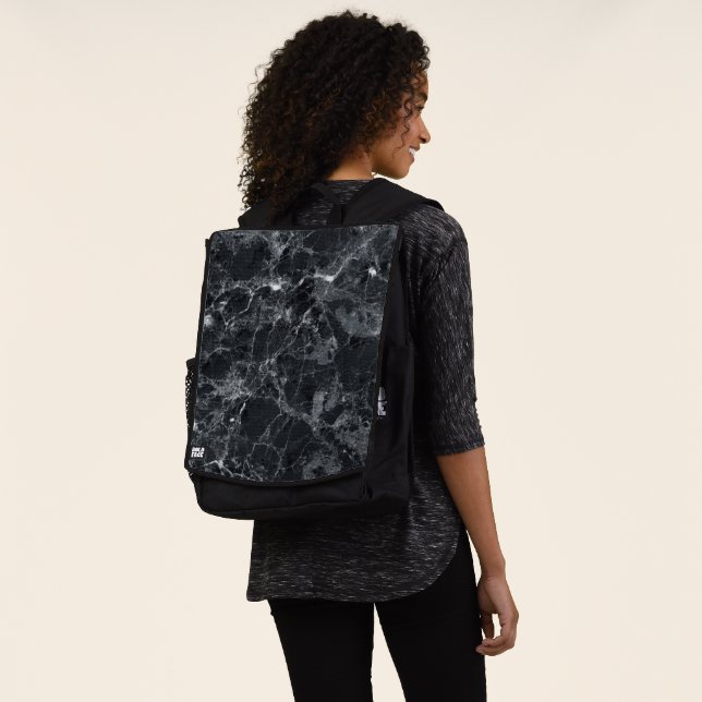 Schwarzer Marmor Rucksack (Ausgewaschen)