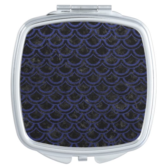 SCHWARZER MARMOR SCALES2 U. BLAUES LEDER SCHMINKSPIEGEL