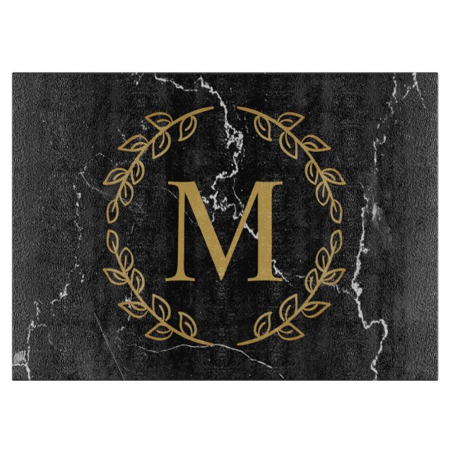 Schwarzer Marmor Schneidebrett (Vorderseite)