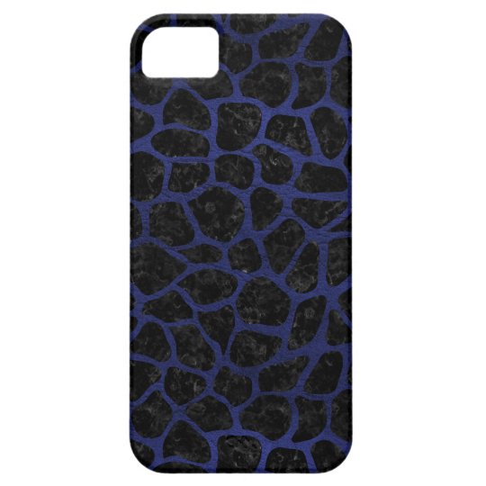SCHWARZER MARMOR SKIN1 U. BLAUES LEDER (R) BARELY THERE iPhone 5 HÜLLE