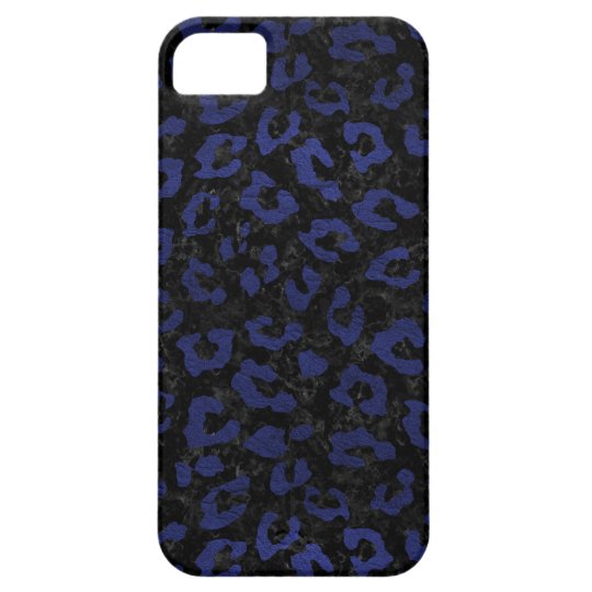 SCHWARZER MARMOR SKIN5 U. BLAUES LEDER (R) iPhone 5 ETUIS