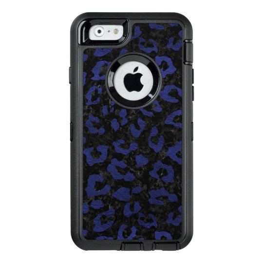 SCHWARZER MARMOR SKIN5 U. BLAUES LEDER (R) OtterBox iPhone 6/6S HÜLLE