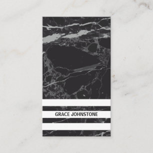 Schwarzer Marmor   Streifenbügel Visitenkarte