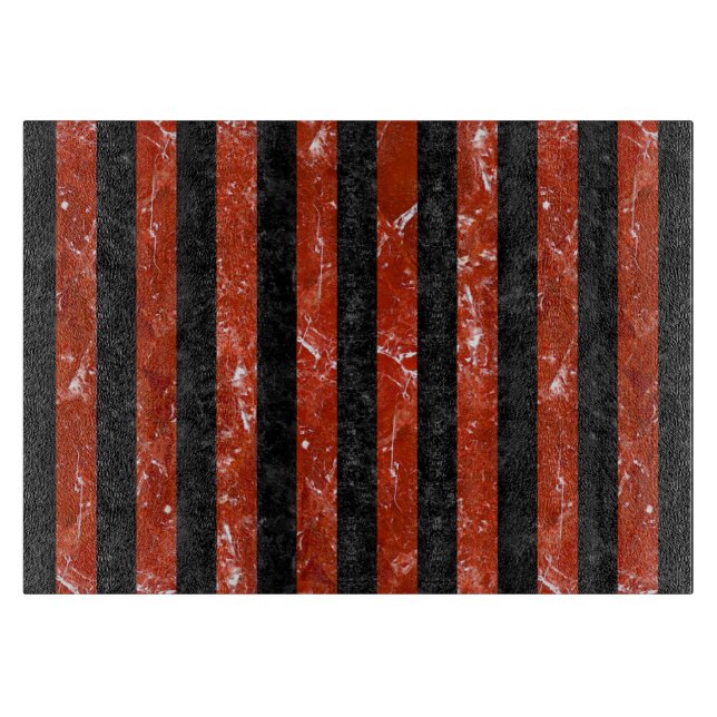 SCHWARZER MARMOR STRIPES1 U. ROTER MARMOR SCHNEIDEBRETT (Vorderseite)