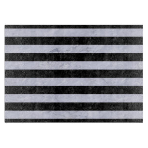 SCHWARZER MARMOR STRIPES2 U. WEISSER MARMOR SCHNEIDEBRETT