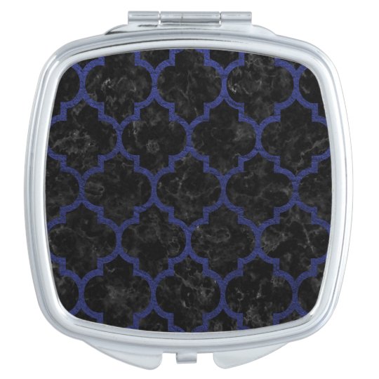 SCHWARZER MARMOR TILE1 U. BLAUES LEDER SCHMINKSPIEGEL