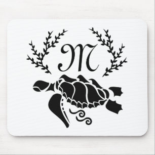 Schwarzer Meeresschildkröte Silhouette Seitenansi Mousepad
