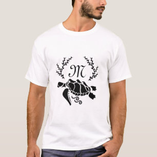 Schwarzer Meeresschildkröte Silhouette Seitenansic T-Shirt