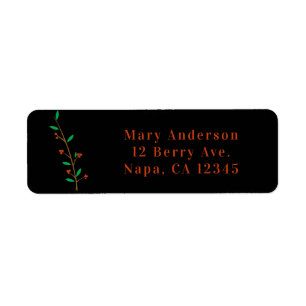 Schwarzer Merry Botanical Berry Zweig Feiertagsfei