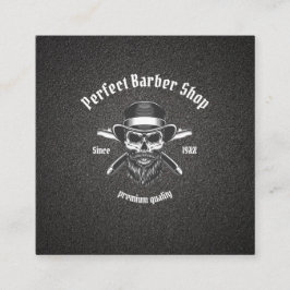 Schwarzer Metallbarsch Moderner Eleganter Barbersa Quadratische Visitenkarte