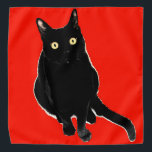Schwarzer Miezekatze-Katzen-RotBandana Halstuch<br><div class="desc">Bandana</div>