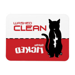 Schwarzer Miezekatze-Katzen-Spülmaschinen-Magnet - Magnet