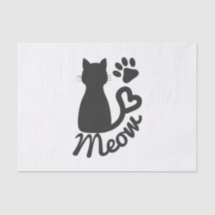 Schwarzer Miezekatze-Katzen-und "Meow-" Seidenpapier