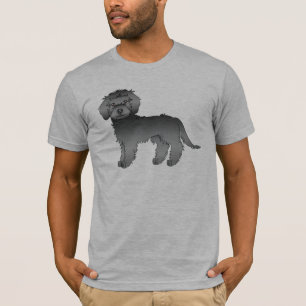 Schwarzer Miniatur Goldendoodle Süßer Cartoon-Hund T-Shirt