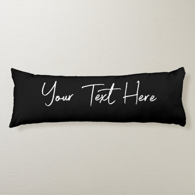 Schwarzer Minimaler moderner, handgeschriebener, b Seitenschläferkissen (Vorderseite)