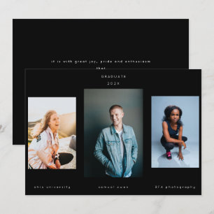 Schwarzer Minimalismus Portrait Foto Uni Universit Ankündigung