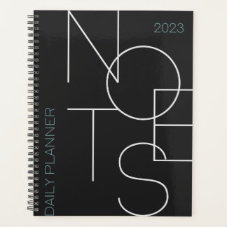 Schwarzer minimalistischer ästhetischer typografis planer