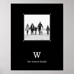 Schwarzer Minimalistischer Personalisierter Foto Poster