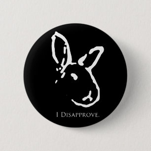 Schwarzer missbilligenkaninchen-Knopf Button