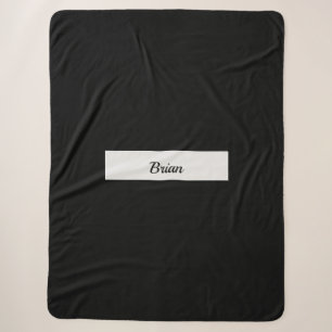 Schwarzer Mit Monogramm Sherpa-Blanket Sherpadecke