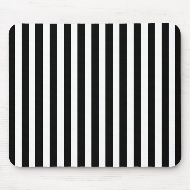 Schwarzer moderner Streifen Mousepad (Vorne)
