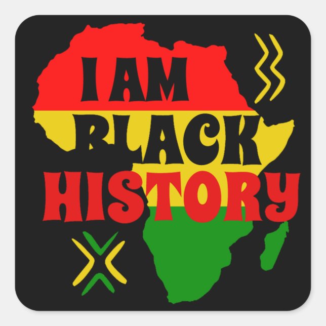 Schwarzer Monat der Geschichte, afrikanisch-amerik Quadratischer Aufkleber (Vorderseite)