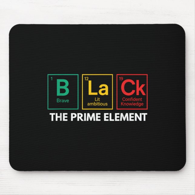 Schwarzer Monatszeitraum des Primärelements Mousepad (Vorne)