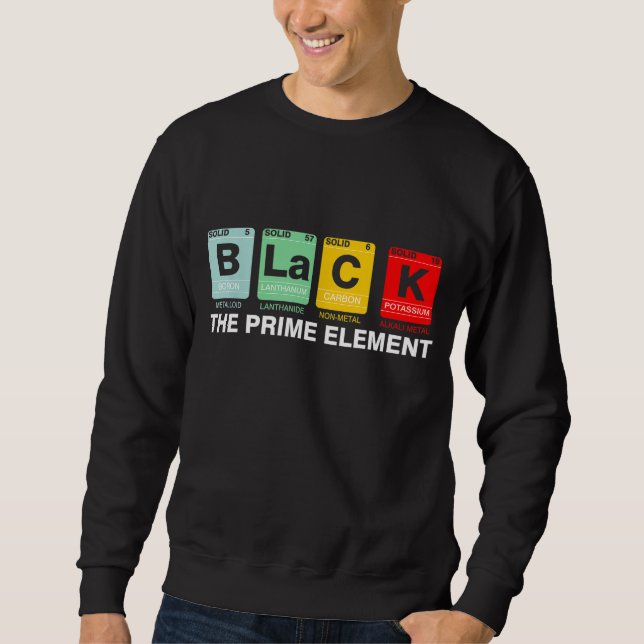 Schwarzer Monatszeitraum des Primärelements Sweatshirt (Vorderseite)